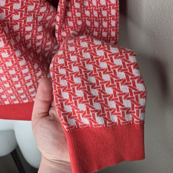 LOFT OUTLET Printed Button Up Cardigan Orange & White Size XL - Picture 8 of 14